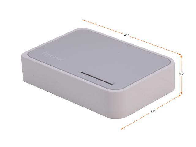 TP-Link 5 Port 10/100 Mbps Fast Ethernet Switch Desktop Ethernet Splitter Ethernet Hub Plug & Play Fanless Quiet Desktop Design Green Technology Unmanaged (TL-SF1005D) White