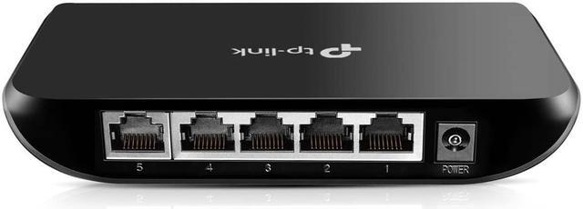 TP-Link 5 Port Gigabit Ethernet Network Switch Plug And Play Desktop Or Wall-Mount Plastic Case Ethernet Splitter Fanless Traffic Optimization Unmanaged (TL-SG1005D)