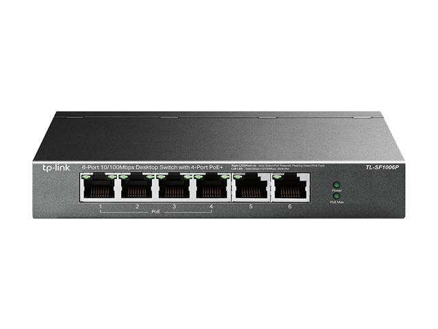 TP-Link 6 Port Fast Ethernet 10/100Mbps PoE Switch 4 PoE+ Ports 67W Plug & Play Sturdy Metal W/Shielded Ports Limited Lifetime Protection Extend Mode Priority Mode (TL-SF1006P)