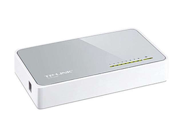 TP-Link 8 Port 10/100Mbps Fast Ethernet Switch Desktop Ethernet Splitter Ethernet Hub Plug And Play Fanless Quiet Desktop Design Green Technology Unmanaged (TL-SF1008D)