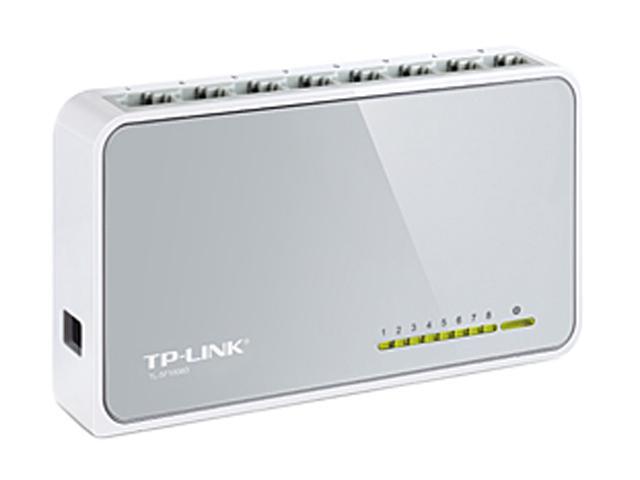 TP-Link 8 Port 10/100Mbps Fast Ethernet Switch Desktop Ethernet Splitter Ethernet Hub Plug And Play Fanless Quiet Desktop Design Green Technology Unmanaged (TL-SF1008D)