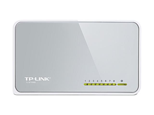 TP-Link 8 Port 10/100Mbps Fast Ethernet Switch Desktop Ethernet Splitter Ethernet Hub Plug And Play Fanless Quiet Desktop Design Green Technology Unmanaged (TL-SF1008D)