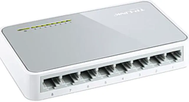 TP-Link 8 Port 10/100Mbps Fast Ethernet Switch Desktop Ethernet Splitter Ethernet Hub Plug and Play Fanless Quiet Desktop Design Green Technology Unmanaged (TL-SF1008D)