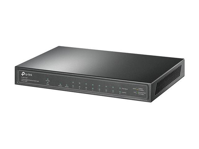 TP-Link 8 Port Gigabit PoE Switch 8 PoE+ Ports 63W W/ 1 Gigabit Port And 1 SFP Slot Desktop Plug & Play Support QoS And IGMP (TL-SG1210P)
