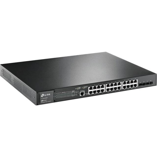 TP-Link JetStream 28-Port Gigabit L2 Managed Switch With 24-Port PoE+ - 24 Ports - Manageable - 2 Layer Supported - Modular - 4 SFP Slots - 463.80 W Power Consumption - 384 W PoE Budget - Optical Fibe