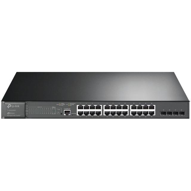 TP-Link JetStream 28-Port Gigabit L2 Managed Switch With 24-Port PoE+ - 24 Ports - Manageable - 2 Layer Supported - Modular - 4 SFP Slots - 463.80 W Power Consumption - 384 W PoE Budget - Optical Fibe