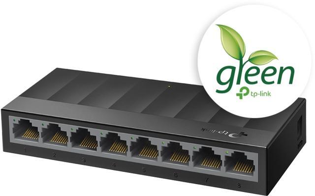 TP-Link Litewave 8 Port Gigabit Ethernet Switch Desktop Ethernet Splitter Plastic Case Unshielded Network Switch Plug & Play Fanless Quiet Unmanaged (LS1008G)