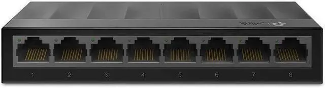 TP-Link Litewave 8 Port Gigabit Ethernet Switch Desktop Ethernet Splitter Plastic Case Unshielded Network Switch Plug & Play Fanless Quiet Unmanaged (LS1008G)