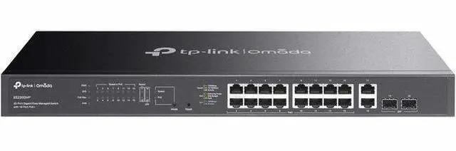 TP-Link Omada 20-Port Gigabit Easy Managed Switch with 16-Port PoE+ - 18 Ports - Manageable - Gigabit Ethernet - 10/100/1000Base-T 1000Base-X - 2 Layer Supported - 2 SFP Slots - 289.70 W Power Consum