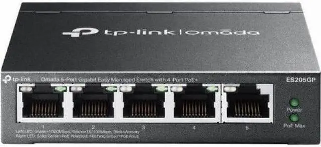 TP-Link Omada 5-Port Gigabit Easy Managed Switch - 5 Ports - Manageable - Gigabit Ethernet - 10/100/1000Base-T - 2 Layer Supported - 65 W PoE Budget - Twisted Pair - PoE Ports - Desktop Wall Mountabl