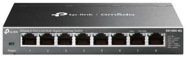 TP-Link Omada 8-Port 2.5G Multi-Gigabit Desktop Switch PORT: 8 2.5G RJ45 Ports SPEC: Desktop Steel Case FEATURE: Plug and Play - DS108G-M2