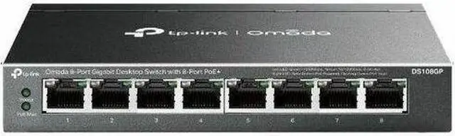 TP-Link Omada 8-Port Gigabit Desktop Switch with 8-Port PoE+ DS108GP