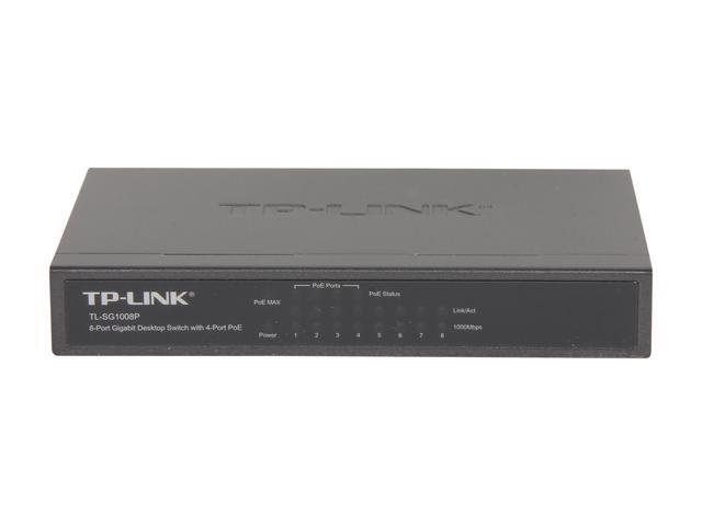 TP-Link TL-SG1008P V4 8 Port Gigabit PoE Switch 4 PoE+ Ports 64W Desktop Plug & Play Sturdy Metal W/ Shielded Ports Fanless Limited Lifetime Protection QoS & IGMP Snooping Unmanaged