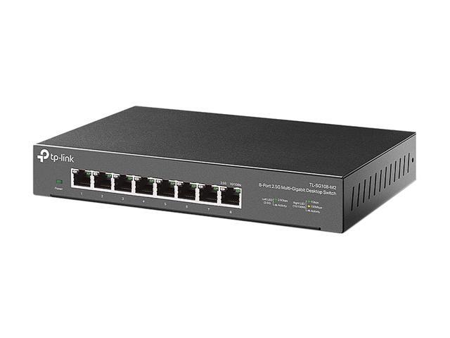 TP-Link TL-SG108-M2 8 Port Multi-Gigabit Unmanaged Network Switch Ethernet Splitter 2.5G Bandwidth Plug & Play Desktop/Wall-Mount Fanless Metal Design Limited Lifetime Protection