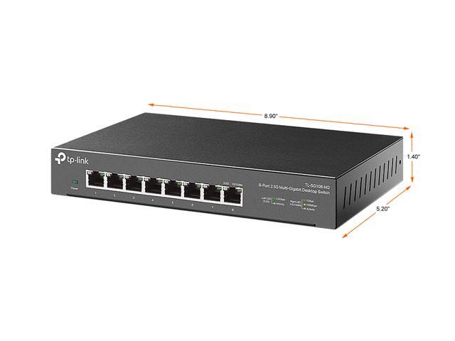 TP-Link TL-SG108-M2 8 Port Multi-Gigabit Unmanaged Network Switch Ethernet Splitter 2.5G Bandwidth Plug & Play Desktop/Wall-Mount Fanless Metal Design Limited Lifetime Protection
