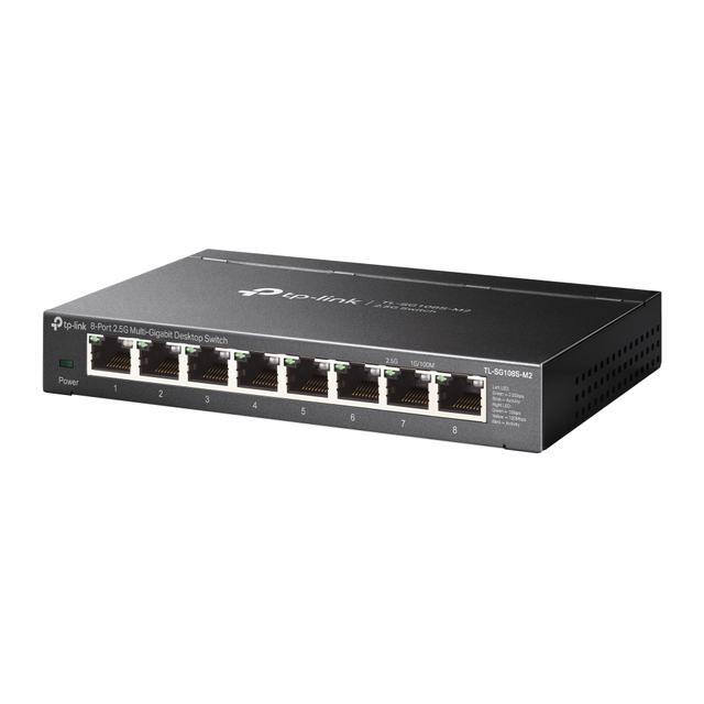 TP-Link TL-SG108S-M2 8-Port Multi-Gigabit 2.5G Ethernet Switch Unmanaged Network Switch Ethernet Splitter Plug & Play Desktop/Wall Mount Silent Operation