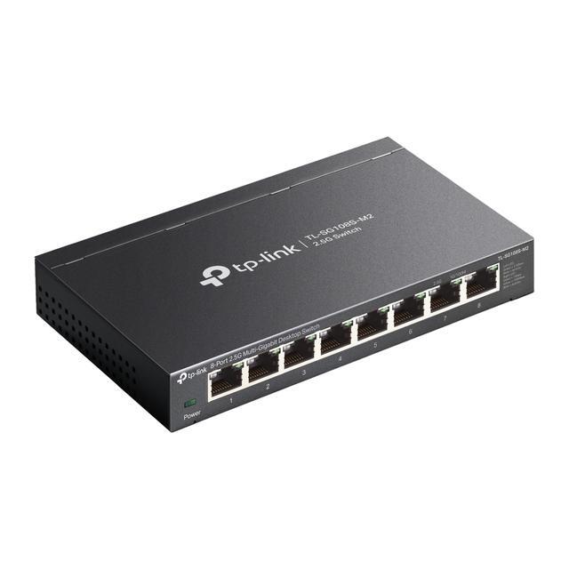 TP-Link TL-SG108S-M2 8-Port Multi-Gigabit 2.5G Ethernet Switch Unmanaged Network Switch Ethernet Splitter Plug & Play Desktop/Wall Mount Silent Operation