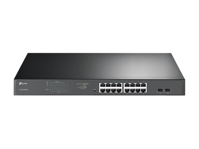 TP-Link TL-SG1218MPE 16 Port Gigabit PoE Switch Easy Smart Managed 16 PoE+ Ports 250W 2 Non-PoE Ports 2 Combo SFP Slots QoS Vlan IGMP & LAG Limited Lifetime Protection Port Priority