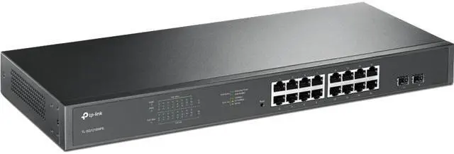 TP-Link TL-SG1218MPE 16 Port Gigabit PoE Switch Easy Smart Managed 16 PoE+ Ports 250W 2 Non-PoE Ports 2 Combo SFP Slots QoS Vlan IGMP & LAG Limited Lifetime Protection Port Priority
