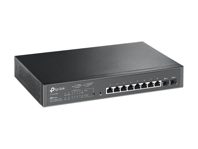 TP-Link TL-SG2210MP Jetstream 10 Port Gigabit Smart Managed PoE Switch 8 PoE+ Ports 150W 2 SFP Slots Omada SDN Integrated PoE Recovery IPv6 Static Routing Limited Lifetime Protection
