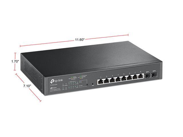 TP-Link TL-SG2210MP Jetstream 10 Port Gigabit Smart Managed PoE Switch 8 PoE+ Ports 150W 2 SFP Slots Omada SDN Integrated PoE Recovery IPv6 Static Routing Limited Lifetime Protection