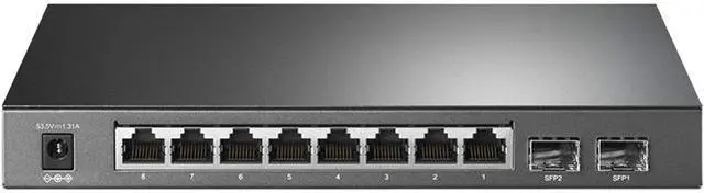 TP-Link TL-SG2210P Jetstream 8 Port Gigabit Smart Managed PoE Switch 8 PoE+ Ports 61W 2 SFP Slots Omada SDN Integrated PoE Recovery IPv6 Static Routing Limited Lifetime Protection