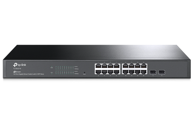 TP-Link TL-SG2218P 16 Port Gigabit Smart Managed PoE Switch 16 PoE+ Ports 150W 2 SFP Slots Omada SDN Integrated PoE Recovery IPv6 Static Routing