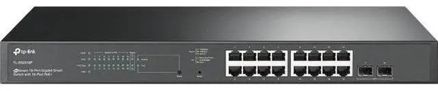 TP-Link TL-SG2218P 16 Port Gigabit Smart Managed PoE switch 16 PoE+ Ports 150W 2 SFP Slots Omada SDN Integrated PoE Recovery IPv6 Static Routing