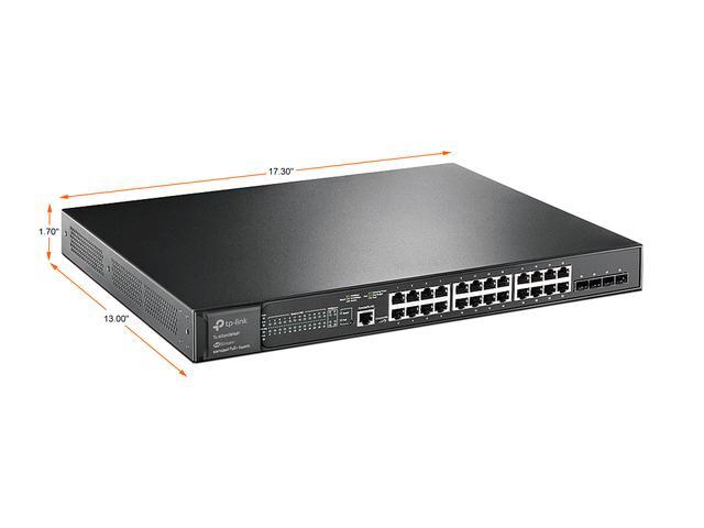 TP-Link TL-SG3428XMP Jetstream 24 Port Gigabit Smart Managed L2+ PoE Switch 24 PoE+ Port 384W 4 X 10GE SFP+ Slots Omada SDN Integrated IPv6 And Static Routing Limited Lifetime Protection