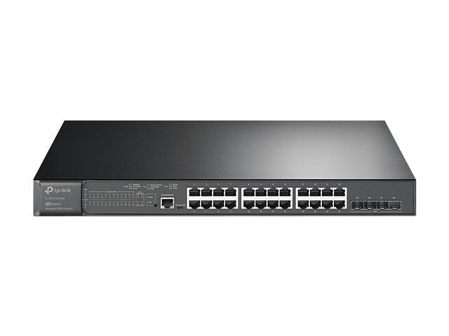 TP-Link TL-SG3428XMP Jetstream 24 Port Gigabit Smart Managed L2+ PoE Switch 24 PoE+ Port 384W 4 X 10GE SFP+ Slots Omada SDN Integrated IPv6 And Static Routing Limited Lifetime Protection