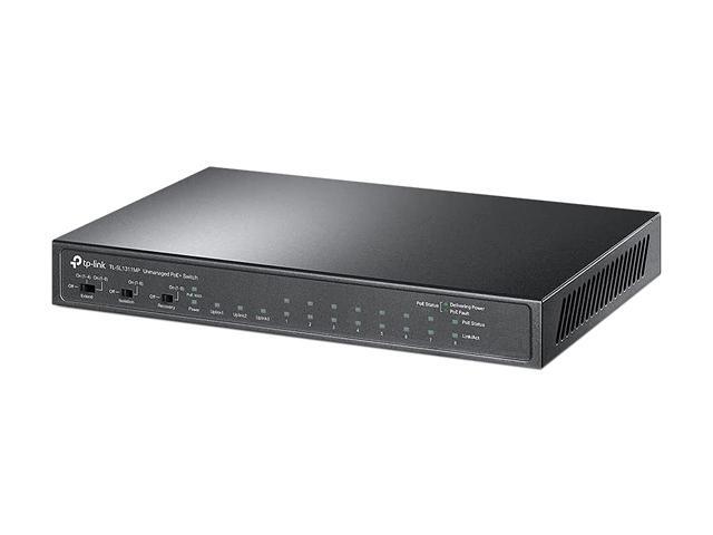 TP-Link TL-SL1311MP 8 Port 10/100Mbps Fast Ethernet PoE Switch 8 PoE+ Ports 124W W/ 2 Uplink Gigabit Ports + 1 SFP Port Limited Lifetime Protection PoE Recovery Extend & Isolation Mode