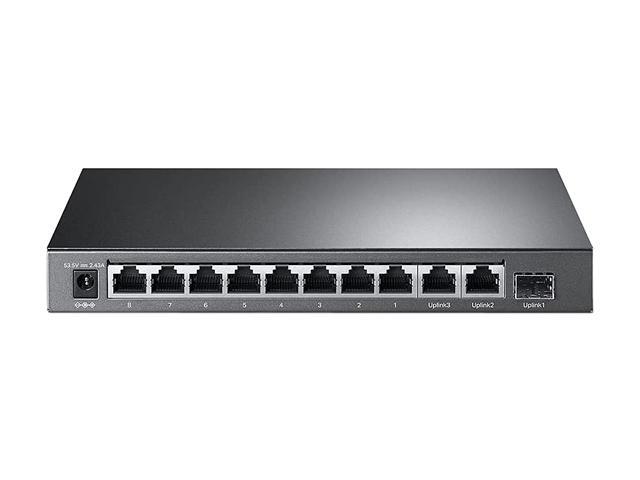 TP-Link TL-SL1311MP 8 Port 10/100Mbps Fast Ethernet PoE Switch 8 PoE+ Ports 124W W/ 2 Uplink Gigabit Ports + 1 SFP Port Limited Lifetime Protection PoE Recovery Extend & Isolation Mode