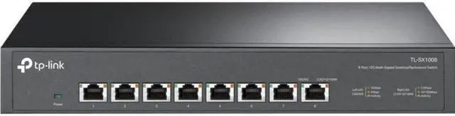 TP-Link TL-SX1008 8 Port 10G/Multi-Gig Unmanaged Ethernet Switch Desktop/Rackmount Plug & Play Sturdy Metal Casing Limited Lifetime Protection Speed Auto-Negotiation