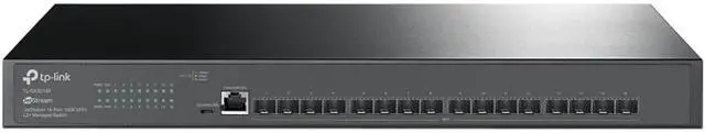 TP-Link TL-SX3016F 16 Port 10G SFP+ Enterprise Level Switch L2+ Smart Managed Omada SDN Integrated IPv6 Static Routing L2/L3/L4 QoS IGMP & LAG Limited Lifetime Protection