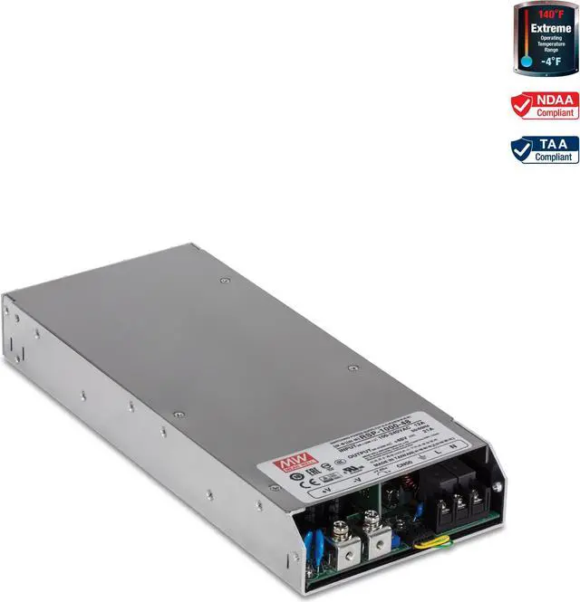 TRENDnet 1000W 48V DC 21A AC to DC Industrial Power Supply with PFC Function TI-RSP100048 Compatible with 4U 19 Rackmount TI-R4U (Sold Separately) Built in DC Fans UL 508 Approved