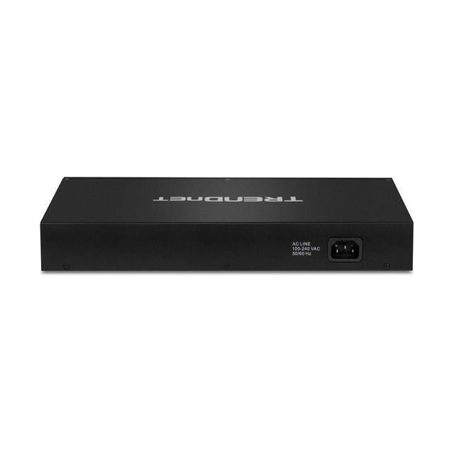 TRENDnet 12-Port Gigabit PoE+ Smart Surveillance Switch With 8 X Gigabit PoE+ Ports; TPE-3012LS; 2 X Gigabit Ports; 2 X SFP Slots; 110W PoE Budget; Long Range PoE+; VLAN; QoS; LACP; ONVIF