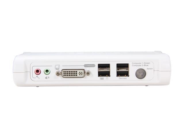TRENDnet 2-Port DVI USB KVM Switch & Cable Kit With Audio Manage Two PCs 2 X USB Keyboard & Mouse Ports 2 X Bonus USB 2.0 Ports 2 Way Audio Support TK-204UK