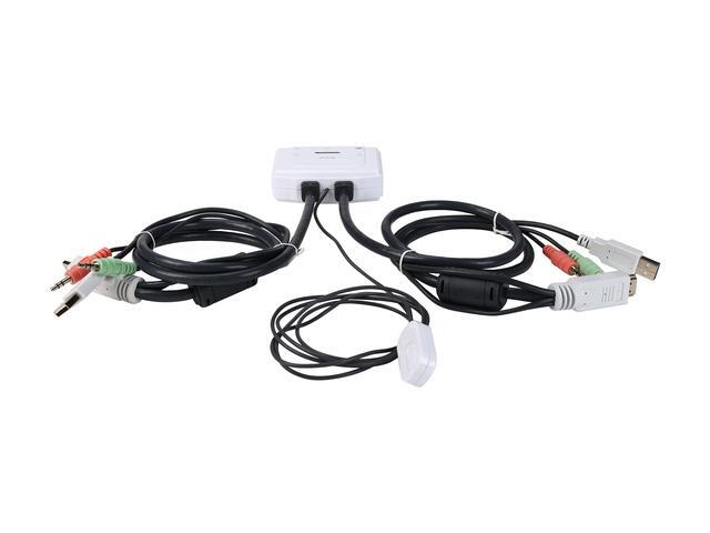 TRENDnet 2-Port HDMI KVM Switch Control 2 Computers With One Set Of Console Controls Full HD 1080P HDMI And 3.5 Mm Analog Audio Monitor Switch Windows And Mac KVM Switch Software White TK-215I