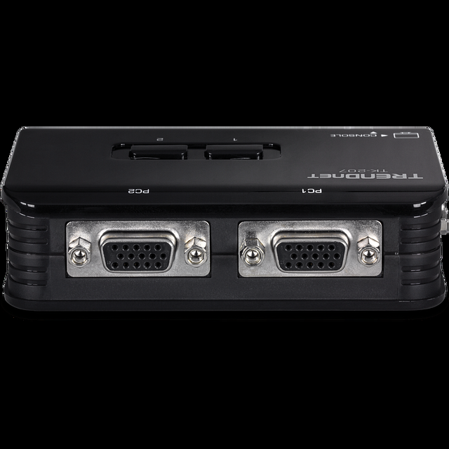 TRENDnet 2-Port USB KVM Switch And Cable Kit 2048 X 1536 Resolution Device Monitoring Auto-Scan Audible Feedback USB 1.1 Compliant With Windows And Linux Hot-Pluggable White TK-207K