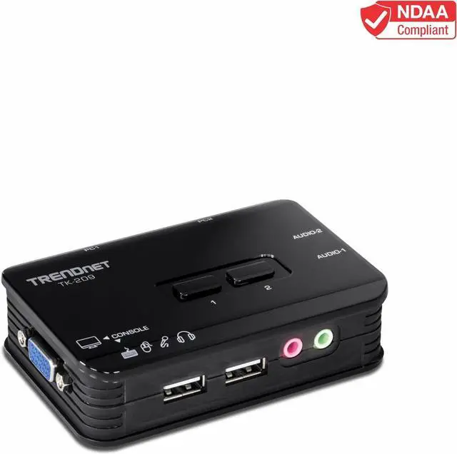 TRENDnet 2-Port USB KVM Switch Kit with Audio TK-209K (v2.0R)