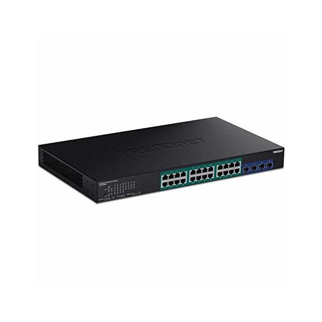 TRENDnet 28-Port Gigabit Web Smart PoE+ Switch With 24 Gigabit PoE+ Ports; TPE-30284; 4 X 10G SFP+ Slots; 370W PoE Power;VLAN; QoS; LACP; IPv4/IPv6 Static Routing