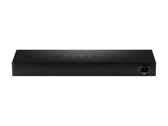 TRENDnet 28-Port Gigabit Web Smart Switch; 24 X Gigabit Ports; 4 X Shared Gigabit Ports (RJ-45/SFP); VLAN; QoS; LACP; IPv6; 56Gbps Switching Capacity; Lifetime Protection; TEG-284WS