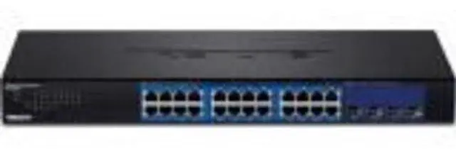 TRENDnet 28-Port Web Smart Switch 24 x Gigabit Ports 4 x 10G SFP+ Slots High Speed Network Uplinks 128 Gbps Switching Capacity Network Ethernet Switch 1U Rack Mountable Black TEG-30284