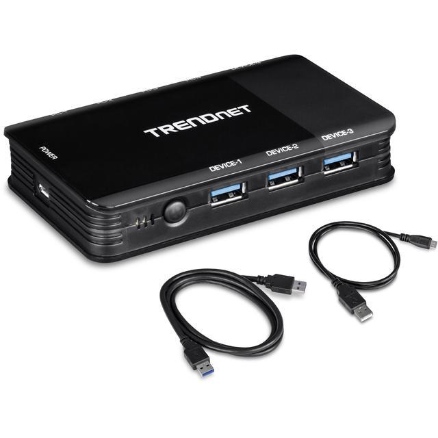 TRENDnet 4 Computer 4-Port USB 3.1 Sharing Switch TK-U404 4 X USB 3.1 For Computers 4 X USB 3.1 For Devices Flash Drive Sharing Scanners Printers Mouse Keyboard Windows & Mac Compatible