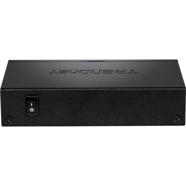 TRENDnet 5-Port Gigabit Long Range PoE+ Switch 4 X Gigabit PoE+ Ports 1 X Gigabit Port 32W PoE Budget 10Gbps Switching Capacity Extends PoE+ 200m (656 Ft) Lifetime Protection Black TPE-LG50