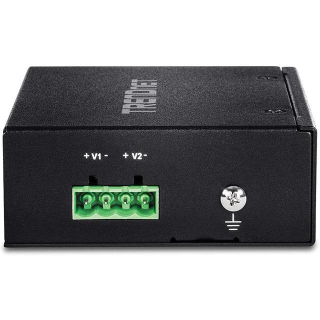 TRENDnet 5-Port Industrial Fast Ethernet DIN-Rail Switch 4 X Fast Ethernet PoE+ Ports 1 X Fast Ethernet Port 90W PoE Power Budget DIN-Rail IP30 Rated Black TI-PE50