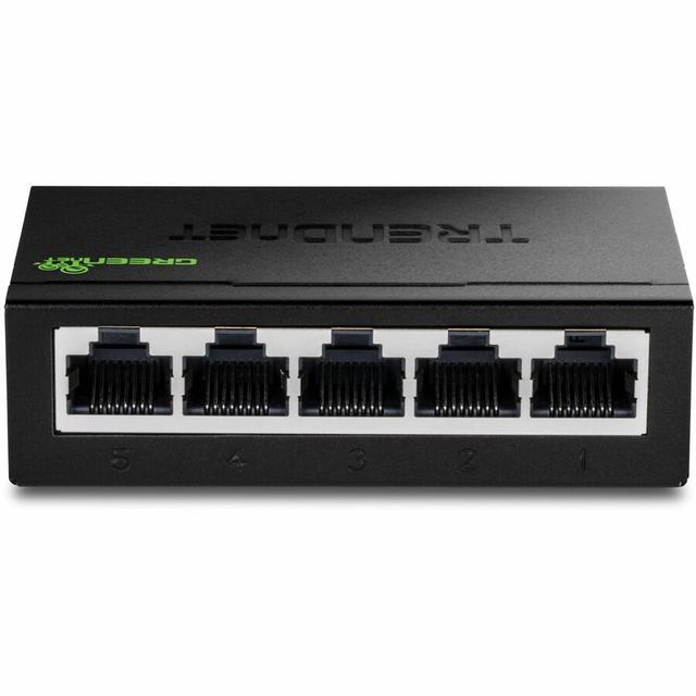 TRENDnet 5-Port Unmanaged Gigabit GREENnet Desktop Metal Switch Ethernet-Network Switch 5 X Gigabit Ports Fanless 10 Gbps Switching Fabric Lifetime Protection Black TEG-S50g