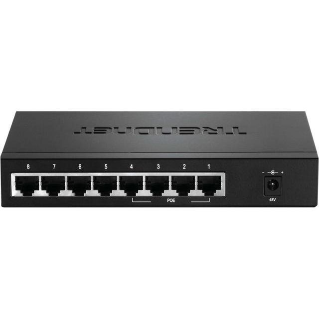 TRENDnet 8-Port 10/100Mbps PoE Switch 4 X 10/100 Ports 4 X 10/100 PoE Ports 30W PoE Power Budget 1.6 Gbps Switching Capacity 802.3af Lifetime Protection Black TPE-S44