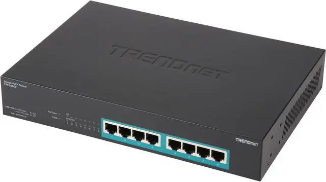 TRENDnet 8-Port Gigabit Full Power Poe+ Switch 8 x Gigabit PoE+ Ports 240W Power Budget 16Gbps Switching Capacity Rack Mountable Ethernet Network Switch Metal TPE-TG80F