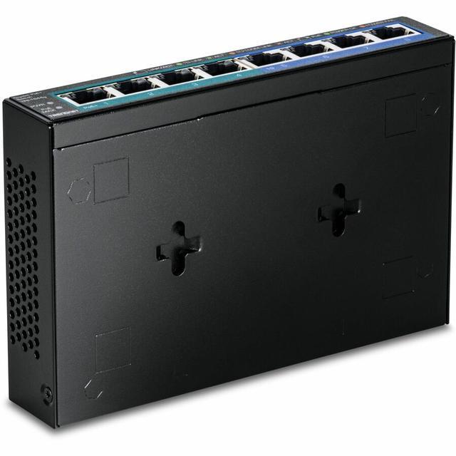 TRENDnet 8-Port Gigabit GREENnet PoE+ Switch 4 X Gigabit PoE-PoE+ Ports 4 X Gigabit Ports 61W Power Budget 16 Gbps Switch Capacity Ethernet Unmanaged Switch Black TPE-TG44G